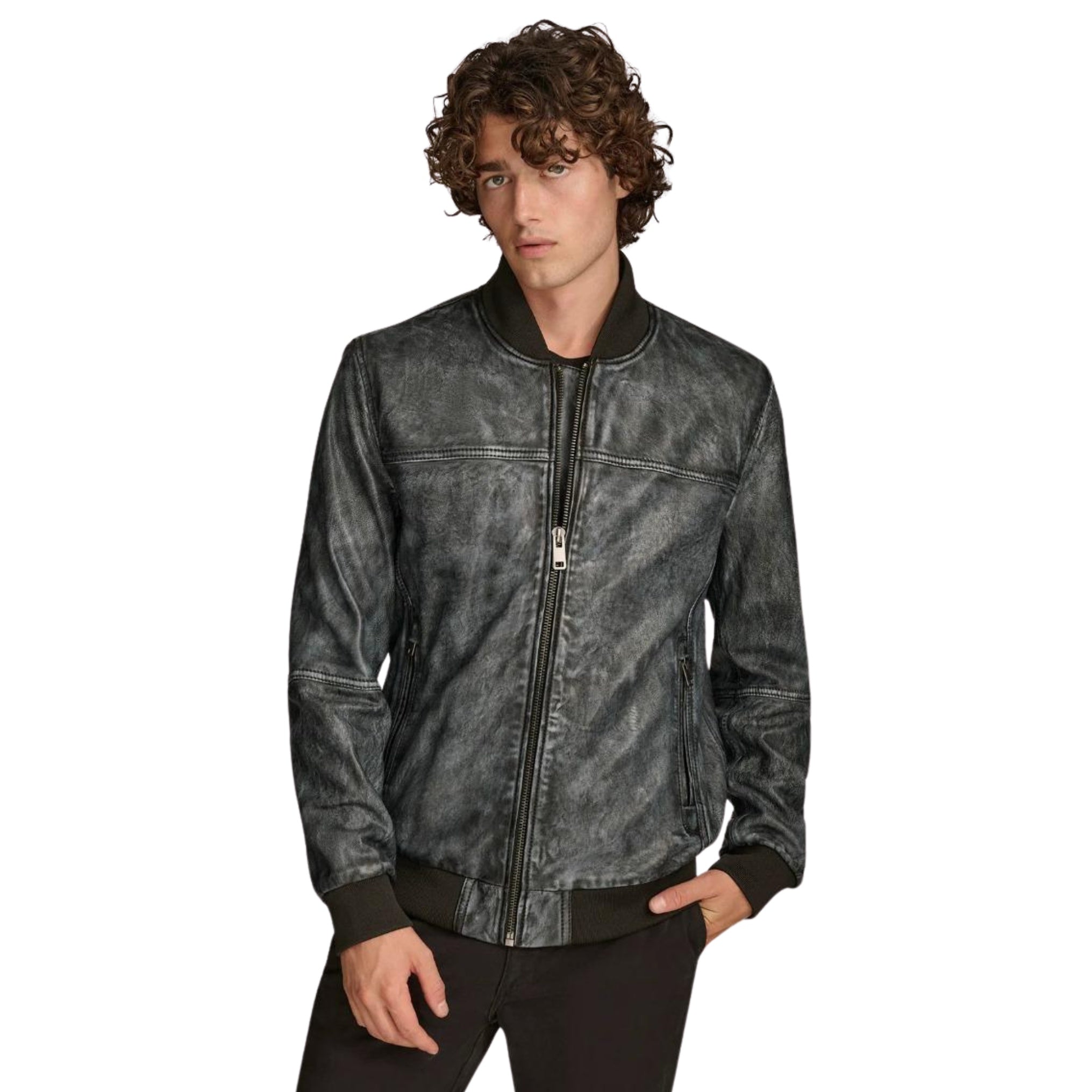 Corbin Men's Vintage Leather Bomber Jacket-0