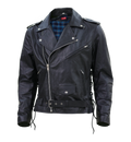 Kaan Zipper Leather Biker Jacket for Men's Black-0