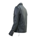 Kaan Zipper Leather Biker Jacket for Men's Black-4