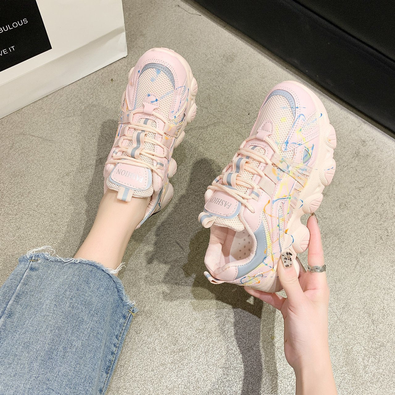 Luminous super fire daddy shoes women trend sneakers-2