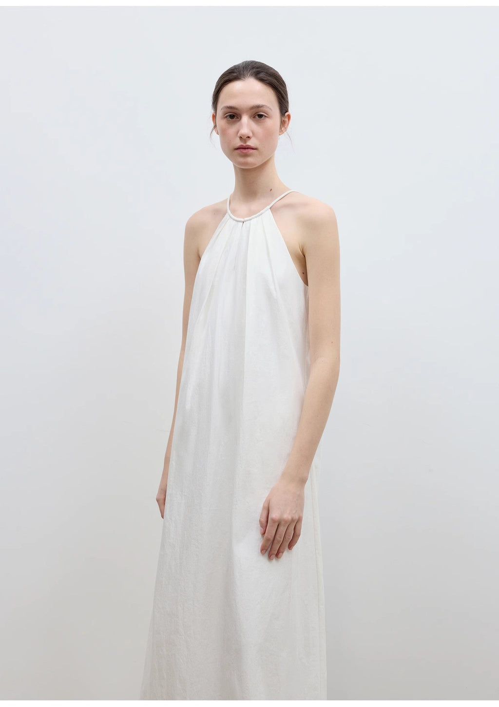 "Minimalist Rule" halter neck hollow design dress women's summer long dress-0