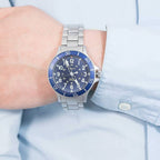 Timex Men's Silver Stainless Steel Watch, Blue Dial | Tw2r46000-4