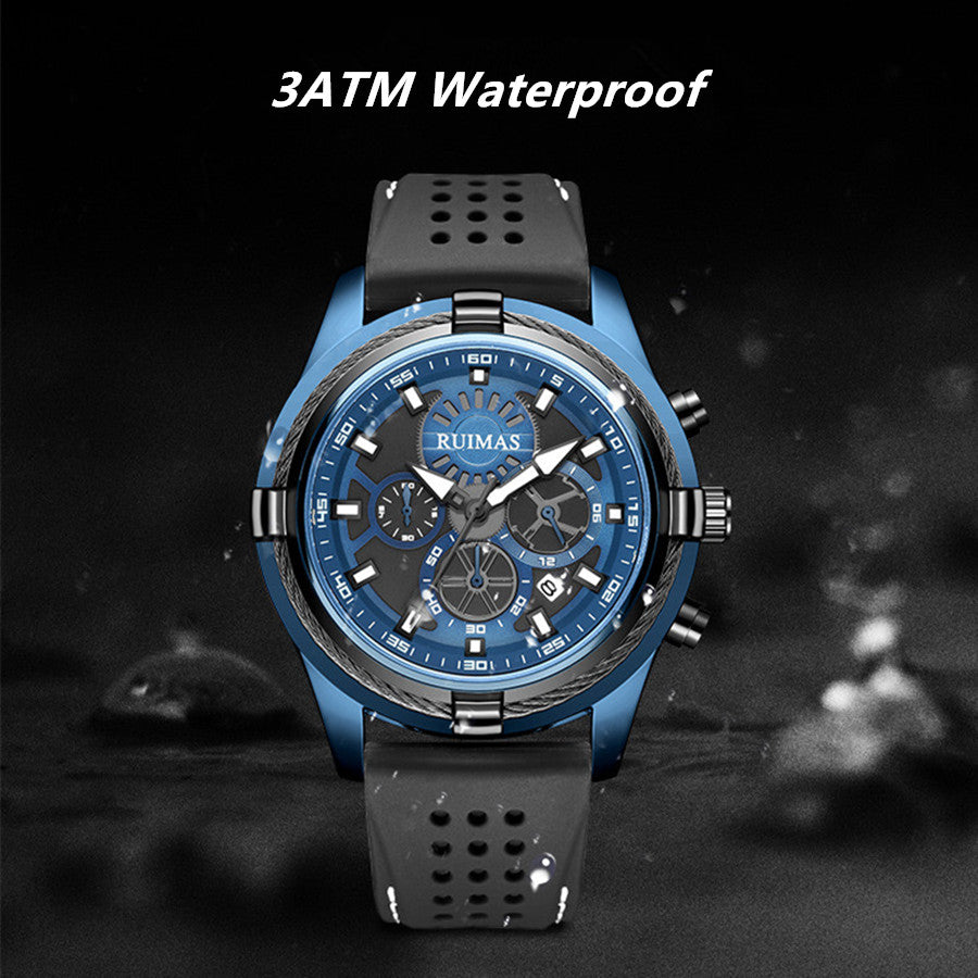 RUIMAS Top Luxury Quartz Wristwatches Men Silicone Large Dial  Military Sports Watches Waterproof Luminous Date Reloj Hombre-8