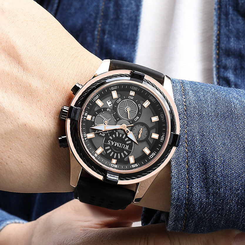 RUIMAS Top Luxury Quartz Wristwatches Men Silicone Large Dial  Military Sports Watches Waterproof Luminous Date Reloj Hombre-1