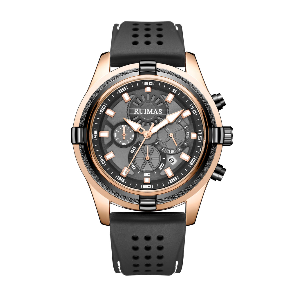 RUIMAS Top Luxury Quartz Wristwatches Men Silicone Large Dial  Military Sports Watches Waterproof Luminous Date Reloj Hombre-9