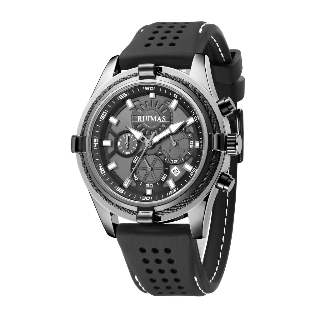 RUIMAS Top Luxury Quartz Wristwatches Men Silicone Large Dial  Military Sports Watches Waterproof Luminous Date Reloj Hombre-11