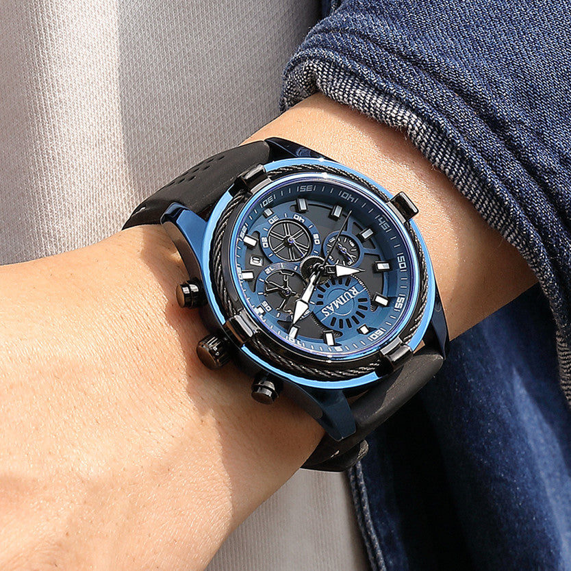 RUIMAS Top Luxury Quartz Wristwatches Men Silicone Large Dial  Military Sports Watches Waterproof Luminous Date Reloj Hombre-2