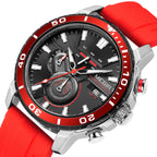 MEGIR Luxury Military Watches for Men Fashion Sport Quartz Wristwatch Waterproof Silicone Band Male Clock Chronograph with Date 2224-12