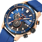 MEGIR Luxury Military Watches for Men Fashion Sport Quartz Wristwatch Waterproof Silicone Band Male Clock Chronograph with Date 2224-10