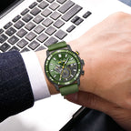 MEGIR Luxury Military Watches for Men Fashion Sport Quartz Wristwatch Waterproof Silicone Band Male Clock Chronograph with Date 2224-2