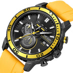 MEGIR Luxury Military Watches for Men Fashion Sport Quartz Wristwatch Waterproof Silicone Band Male Clock Chronograph with Date 2224-13