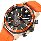 MEGIR Luxury Military Watches for Men Fashion Sport Quartz Wristwatch Waterproof Silicone Band Male Clock Chronograph with Date 2224-11