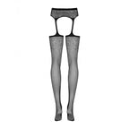 Stockings with Garter Obsessive S207 XL/XXL Black-1