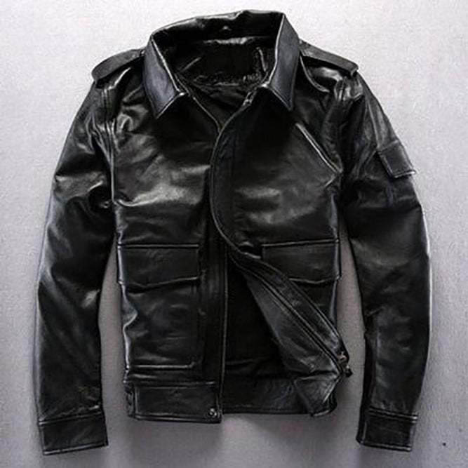Bron Men's G1 Cowhide Leather Jacket-5