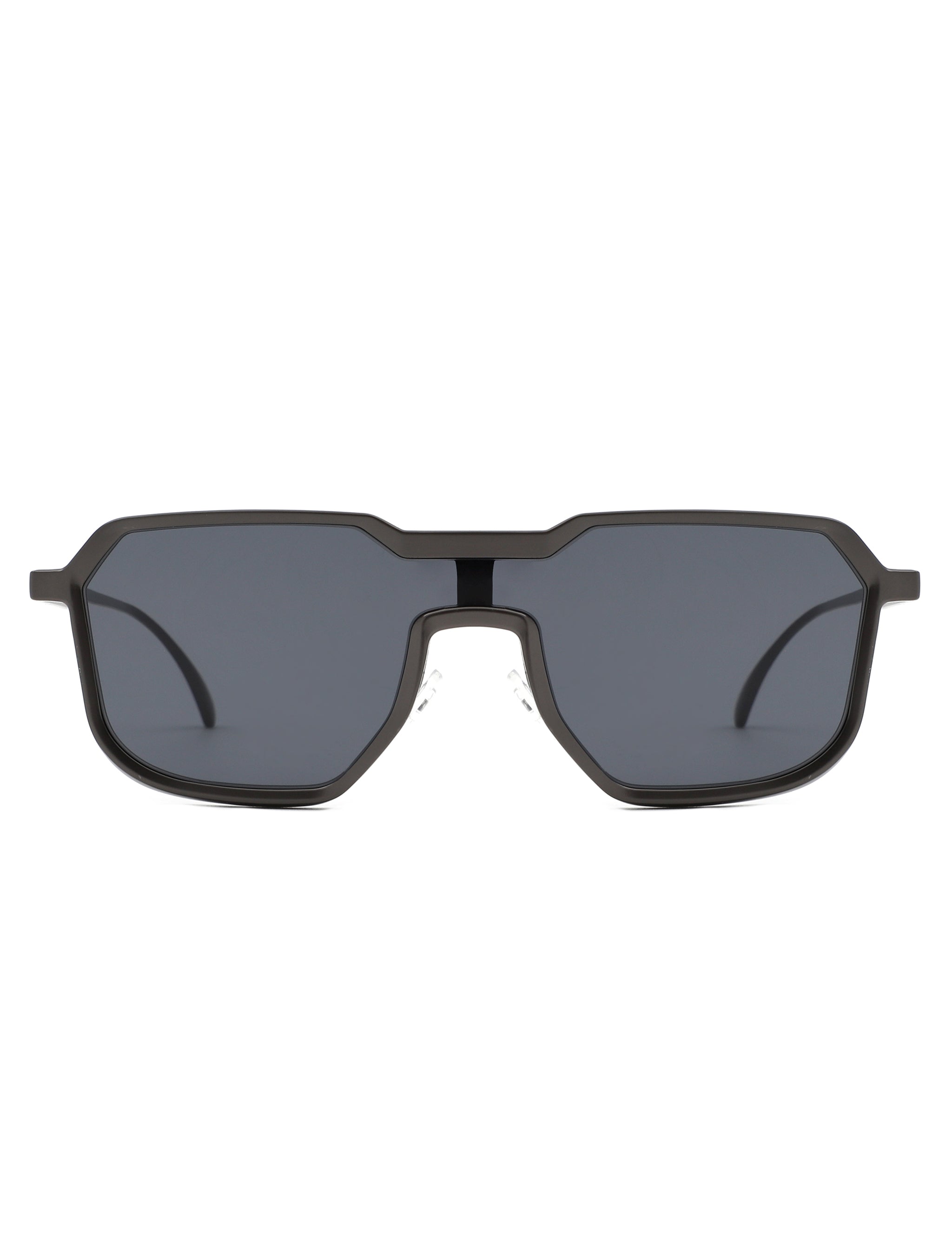 Fusion - Retro Oversized Square Geometric Fashion Sunglasses-4