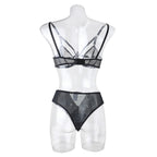 Chic Sexy Lingerie Mesh Bra Set with Cross Hollow Panty - Wholesale Lingerie-6