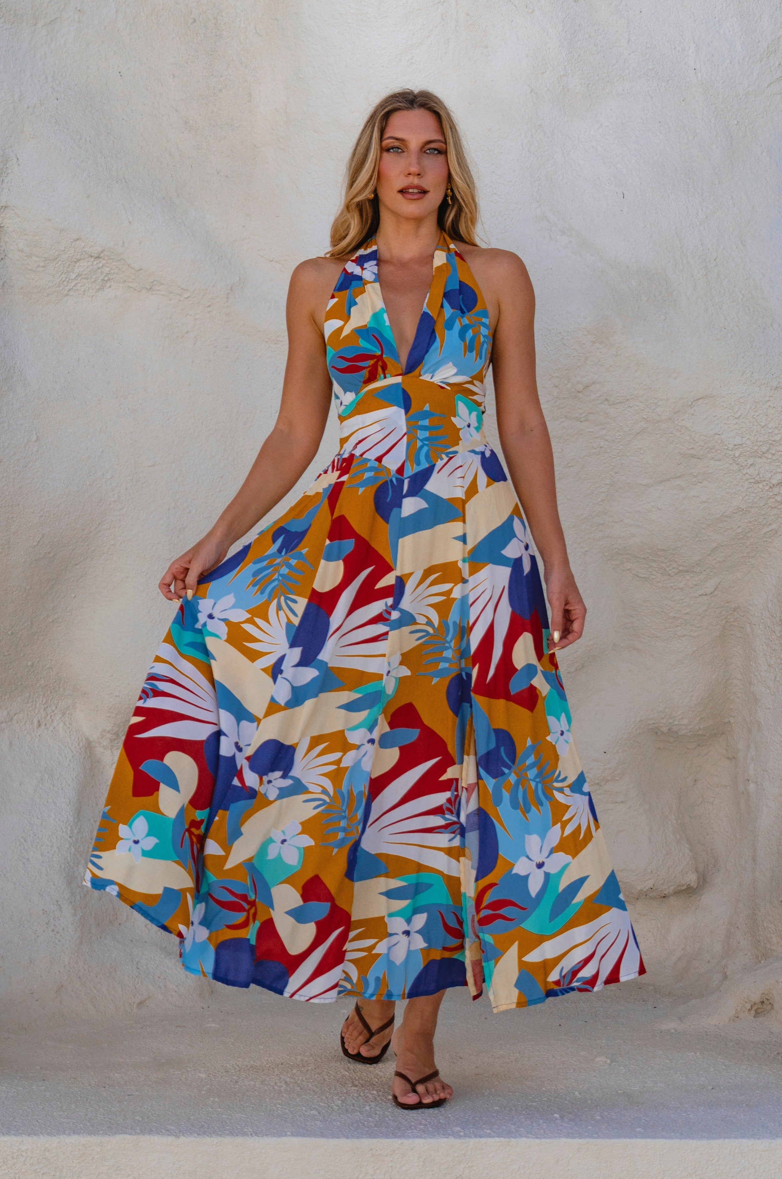 Costa Brava Halterneck Maxi Dress-9