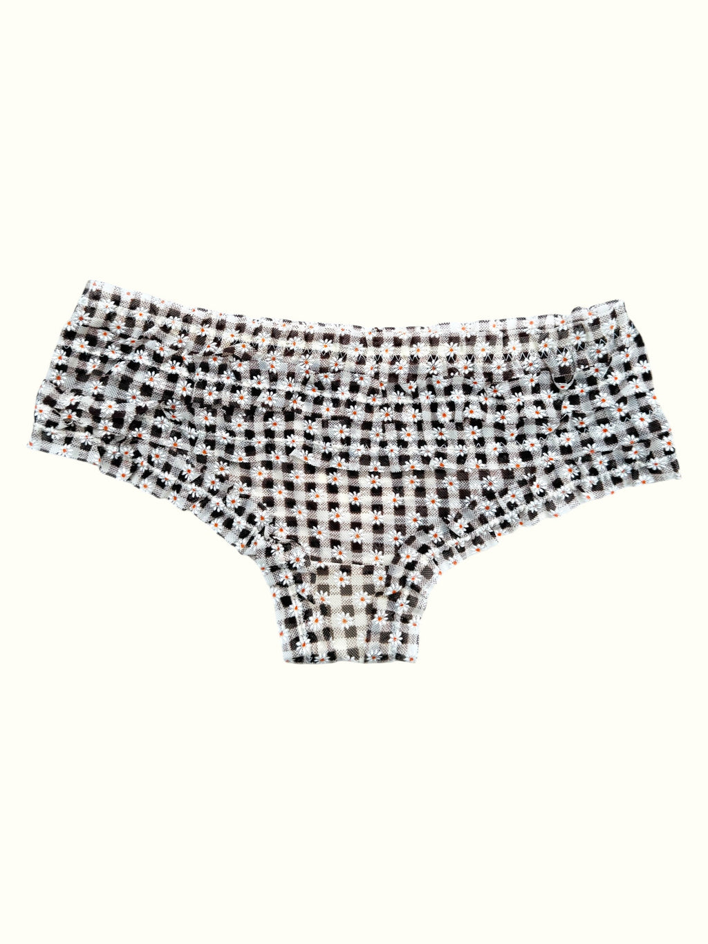 Milanblocks Vintage Style Gingham Daisy Ruffle Panties-4