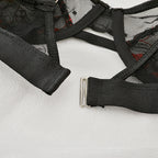 Wholesale Embroidered Mesh 3-Piece Bra and Panty Set with Red Floral-9