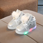 Breathable Luminous Shoes with LED and Glitter for Children-5