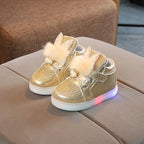 Breathable Luminous Shoes with LED and Glitter for Children-6