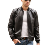 Jorah Men's Classic Bomber Leather Jacket-0