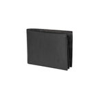 K10304AB | Men's wallet in genuine full-grain leather, dollar grain. Black color. Pocket p/coins. Size when closed: cm 12.5 x 9.3 x 1. Packaging: hard bottom/cover Gift Box-0