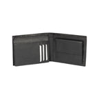 K10304AB | Men's wallet in genuine full-grain leather, dollar grain. Black color. Pocket p/coins. Size when closed: cm 12.5 x 9.3 x 1. Packaging: hard bottom/cover Gift Box-1