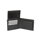 K10304AB | Men's wallet in genuine full-grain leather, dollar grain. Black color. Pocket p/coins. Size when closed: cm 12.5 x 9.3 x 1. Packaging: hard bottom/cover Gift Box-2