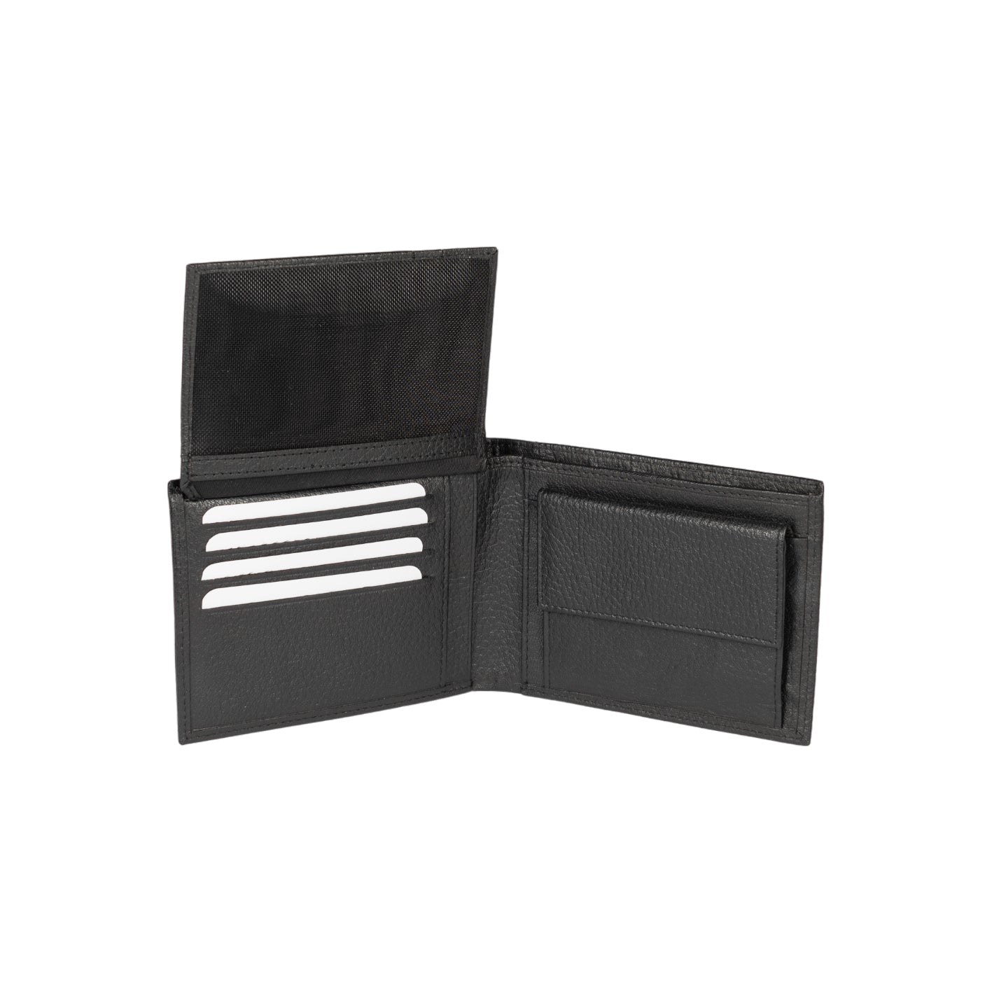 K10304AB | Men's wallet in genuine full-grain leather, dollar grain. Black color. Pocket p/coins. Size when closed: cm 12.5 x 9.3 x 1. Packaging: hard bottom/cover Gift Box-2