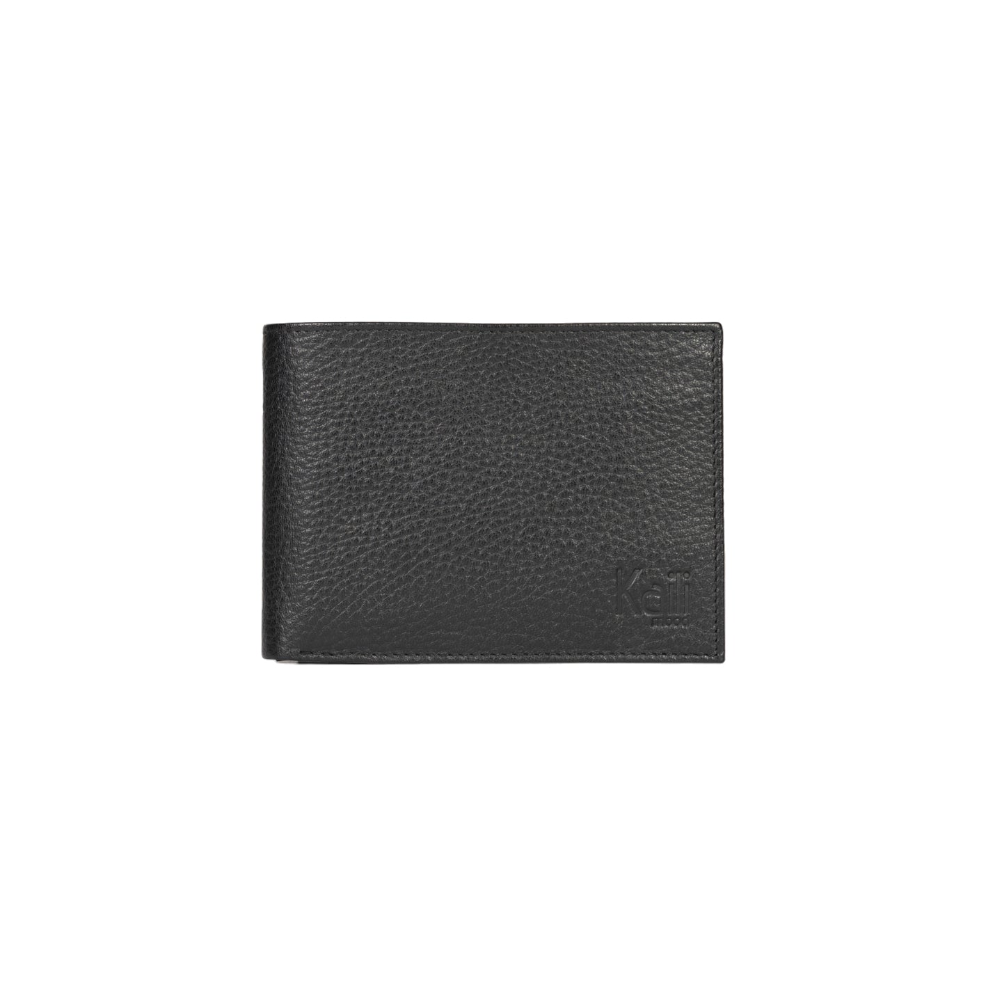 K10304AB | Men's wallet in genuine full-grain leather, dollar grain. Black color. Pocket p/coins. Size when closed: cm 12.5 x 9.3 x 1. Packaging: hard bottom/cover Gift Box-3