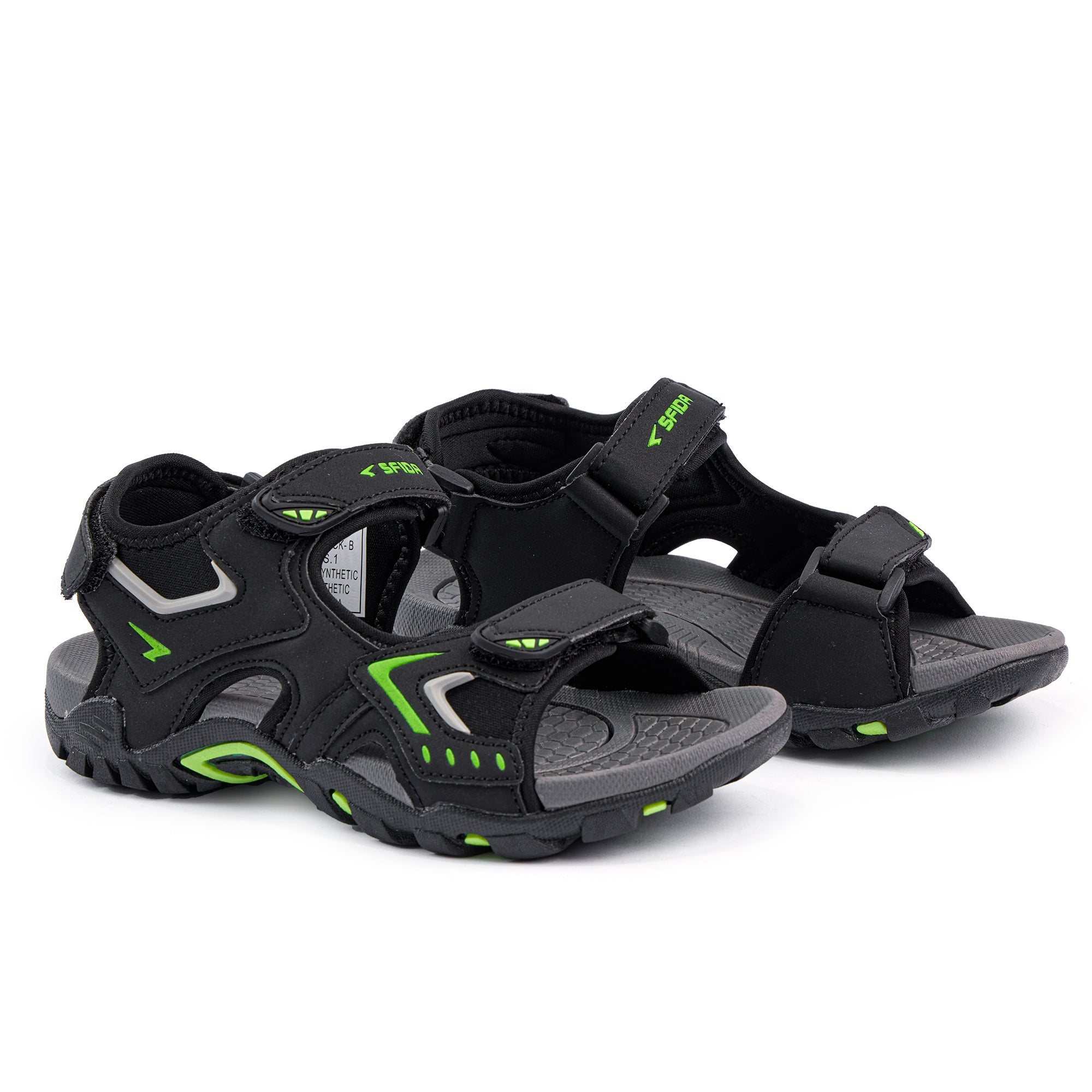 Rock Boys Outdoor Adjustable Sandal Black/Lime-1