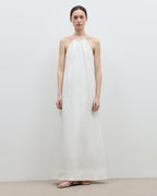 "Minimalist Rule" halter neck hollow design dress women's summer long dress-1