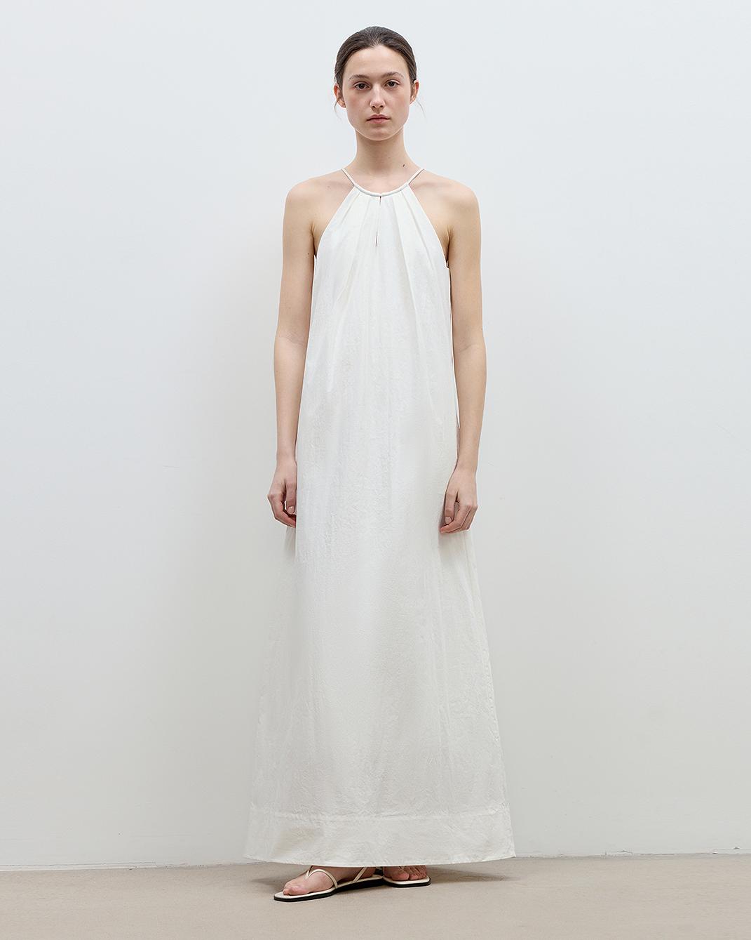 "Minimalist Rule" halter neck hollow design dress women's summer long dress-1