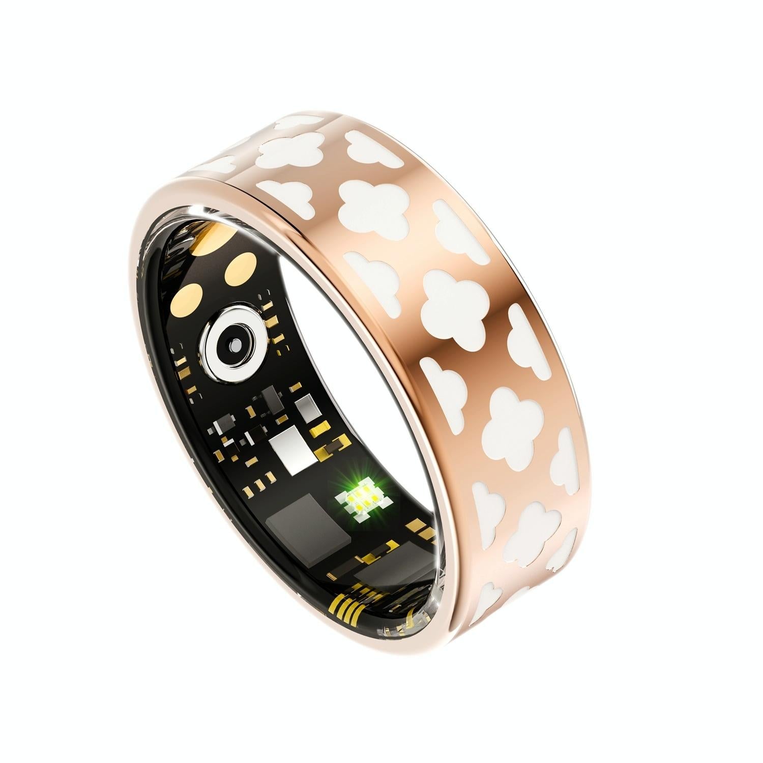 nneids smart ring rose gold size 10 heart rate blood oxygen sleep monitoring