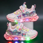 Breathable Sneakers Shoes with Cartoon LED for Children-0