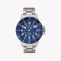 Timex Men's Silver Stainless Steel Watch, Blue Dial | Tw2r46000-0