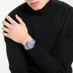 Timex Men's Silver Stainless Steel Watch, Blue Dial | Tw2r46000-3