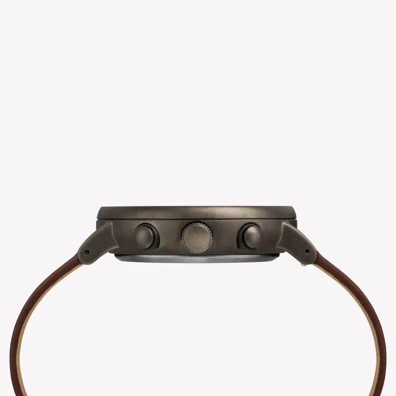 Timex Men's Brass Watch, Brown Leather, Gray Dial | Tw2r80000-1