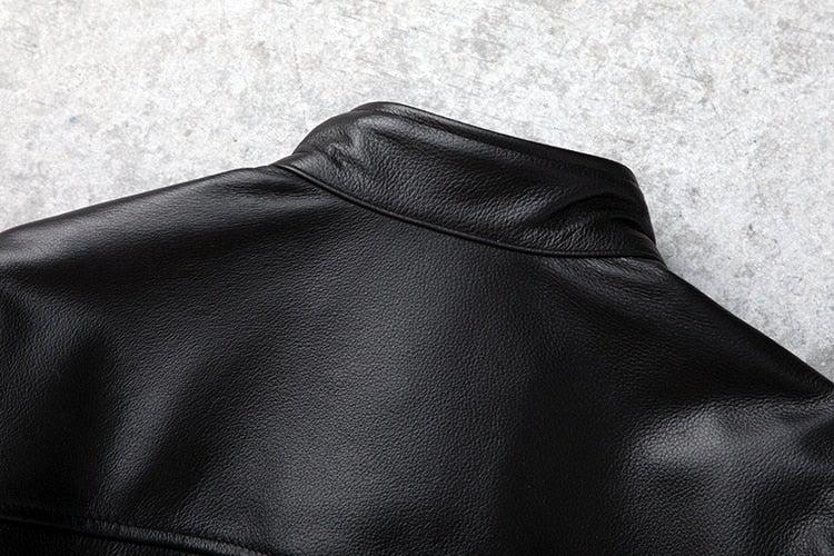 Theon Genuine Leather Jacket Men Black Motorcycle-1