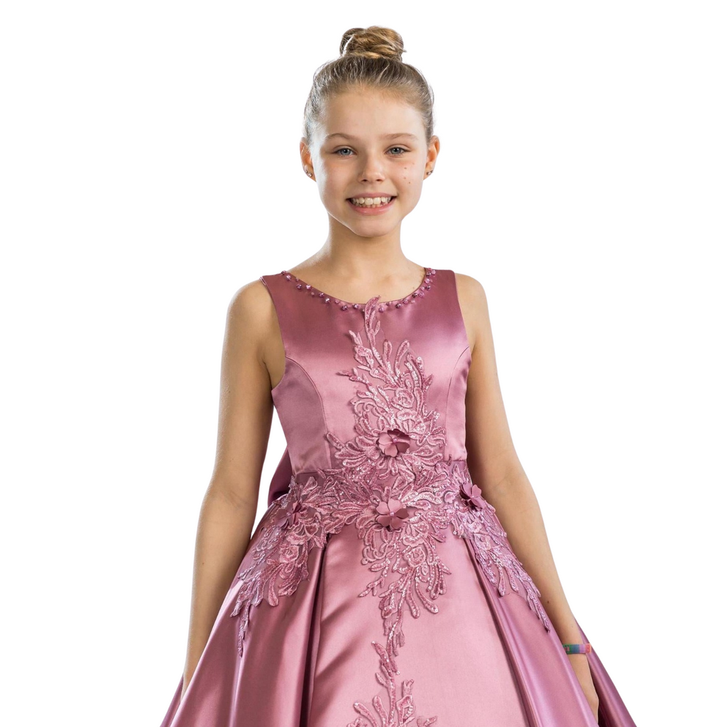 Satin Simone Girls Formal Dress-0