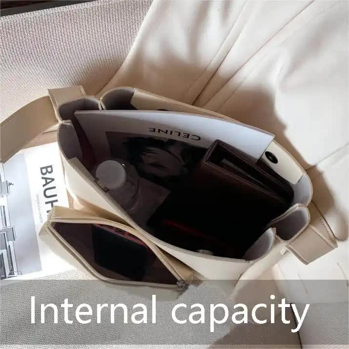 NNEDSZ Black 2-Piece Women's Bucket Bag Set - Vintage Large Capacity Shoulder Tote & Crossbody Bag (Commuter Style)-3