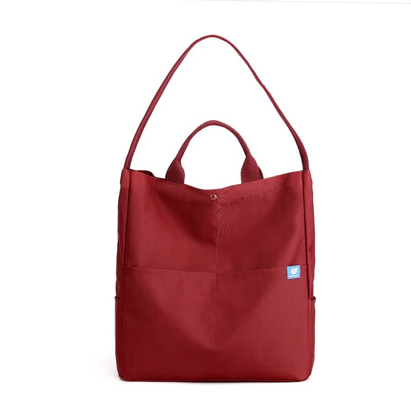 NNEDSZ Red Minimalist Nylon Tote Bag with Adjustable Shoulder Strap, Large Capacity-0