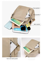 NNEDSZ Apricot Mini Nylon Multi-Compartment Backpack - Lightweight and Stylish Everyday Bag-4