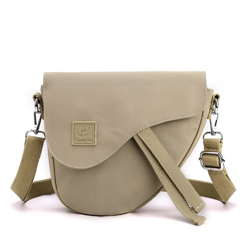 NNEDSZ Apricot Compact Nylon Crossbody Shoulder Bag - Stylish and Lightweight Sling Purse-0