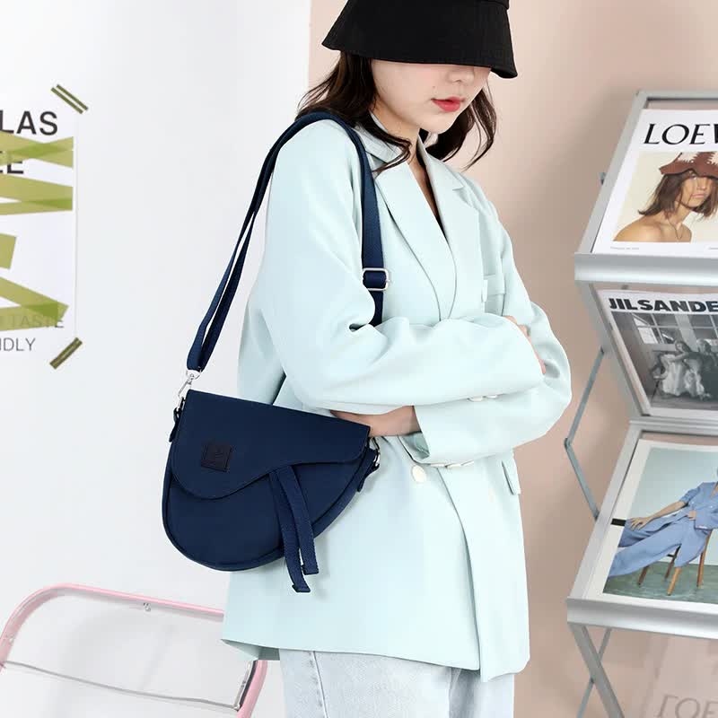 NNEDSZ Apricot Compact Nylon Crossbody Shoulder Bag - Stylish and Lightweight Sling Purse-1