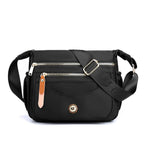 NNEDSZ Black Nylon Crossbody Bag with Multiple Compartments - Compact and Stylish Design-0