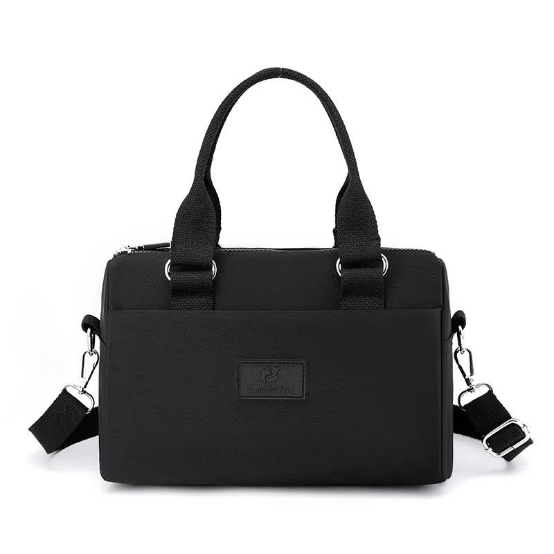 NNEDSZ 0486# Black Multifunctional Nylon Shoulder Bag - Lightweight and Spacious Handbag for Women, 27x18x14cm-0