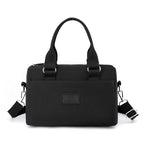 NNEDSZ 0486# Black Multifunctional Nylon Shoulder Bag - Lightweight and Spacious Handbag for Women, 27x18x14cm-0