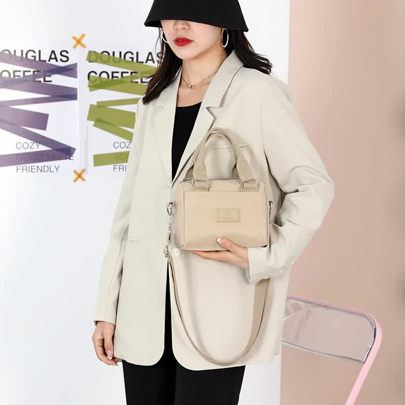 NNEDSZ 0486# Green Multifunctional Nylon Shoulder Bag - Lightweight and Spacious Handbag for Women, 27x18x14cm-2